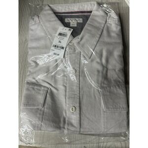 Sun Stone Mens XL Flannel Shirt Vintage White Long Sleeve Button Up